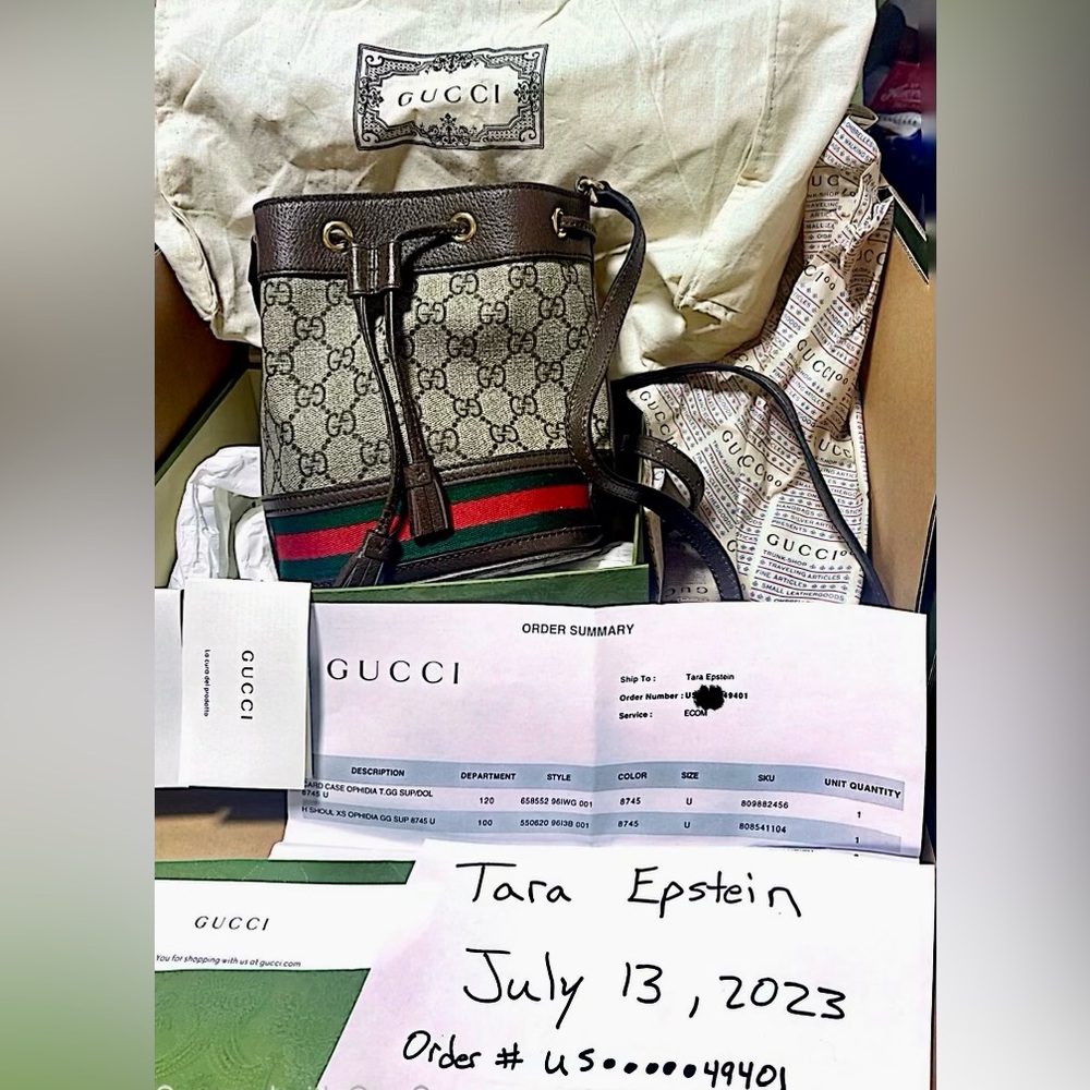Gucci OPHIDIA MINI GG BUCKET BAG